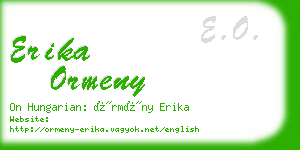 erika ormeny business card